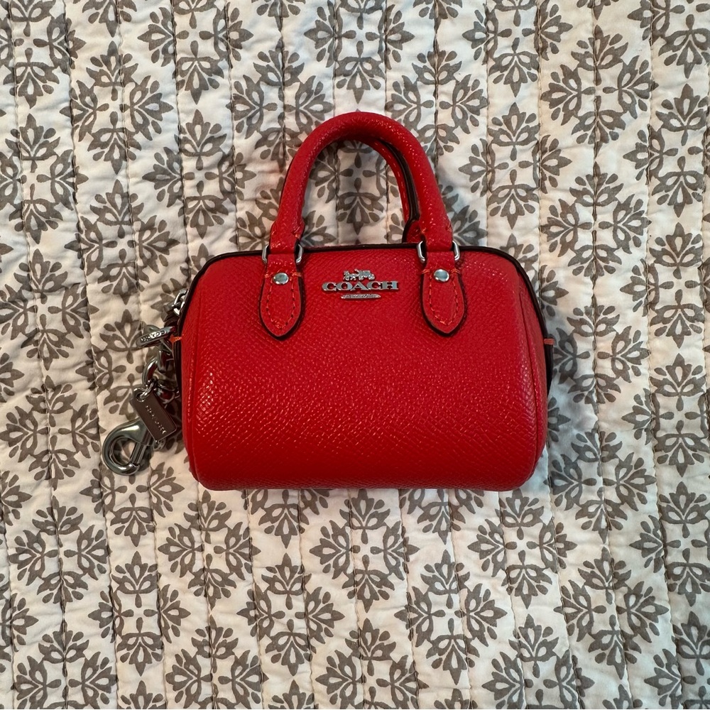 Coach Mini Rowan Satchel Bag Charm — Bold Red
